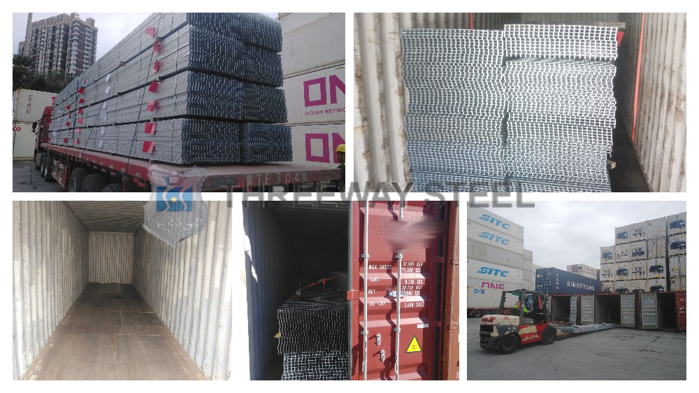 Exportación de rejilla dentada GI de acero de tres vías